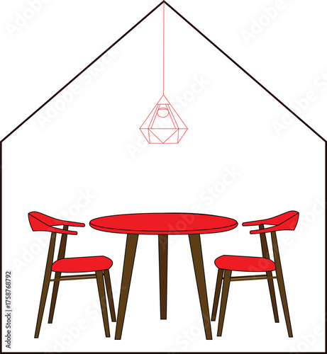 Modern Dining Room Illustration