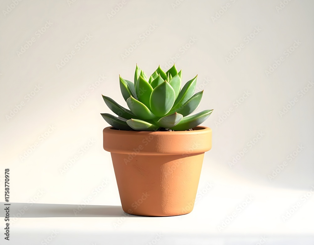 Obraz premium A vibrant green succulent plant in a clay pot