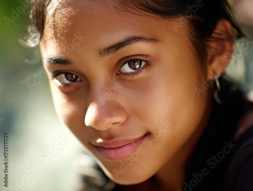A young person with dark ha...