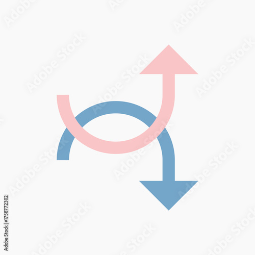 Abstract arrows in opposite directions illustration vector