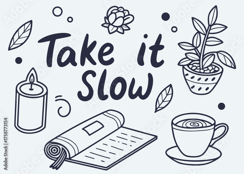 Relaxing Illustration Promoting A Peaceful Message Of Taking Time To Unwind