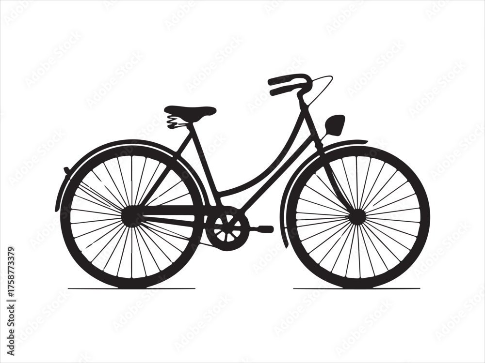 Fototapeta premium Bicycle silhouette vector, Bicycle clipart design, Bicycle icon silhouette vector illustration. 