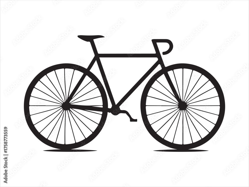 Fototapeta premium Bicycle silhouette vector, Bicycle clipart design, Bicycle icon silhouette vector illustration.