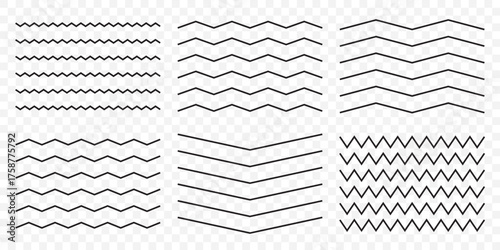 Wave line and wavy zigzag lines. wavy curve zig zag line pattern in abstract style On Transparent Background. EPS 10.