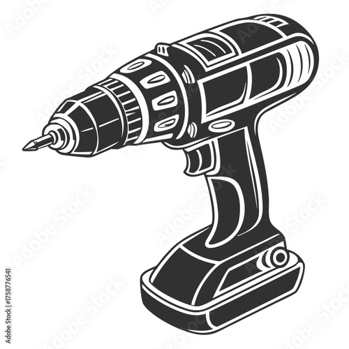 Cordless drill for construction and repair work