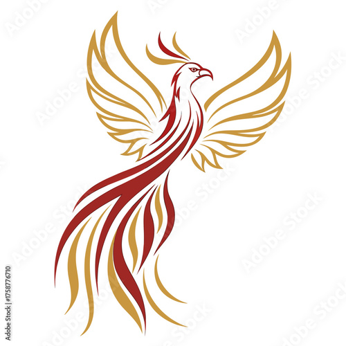 Elegant phoenix bird logo design for company