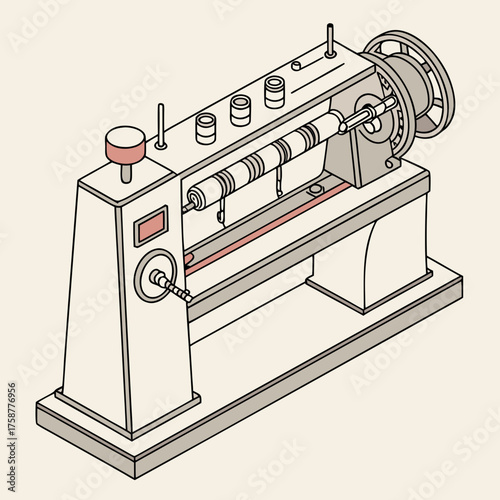 Illustration of a vintage sewing machine in vector