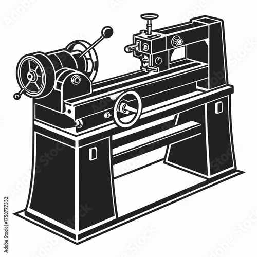 Vintage wood lathe machine for carpentry shop
