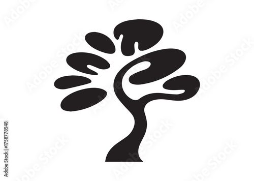 Abstract tree icon, Abstract tree solid vector