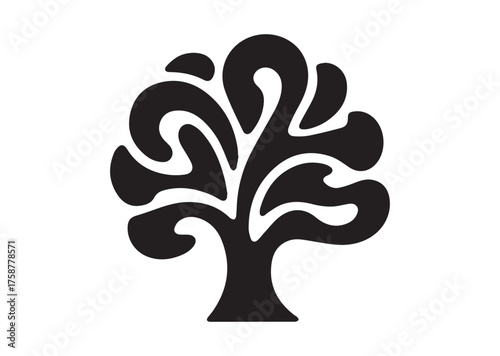 Abstract tree icon, Abstract tree solid vector