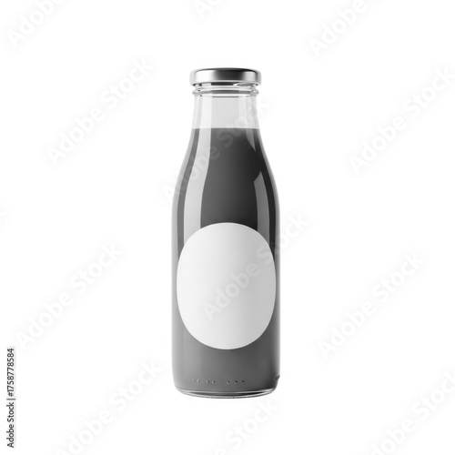 Green juice bottle on isolated on white background