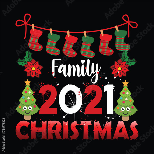 FAMILY 2026 Christmas graphic prints set, t shirt designs for ugly sweater x mas party. 