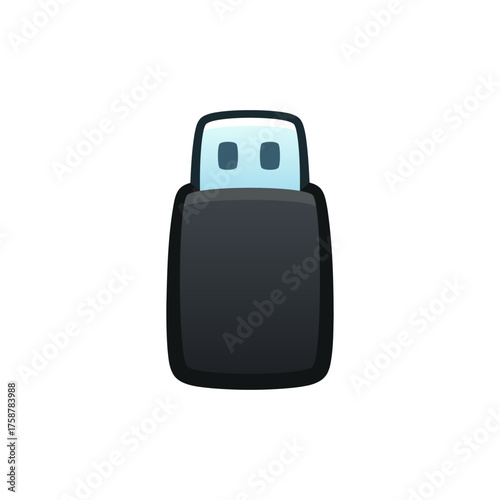 Isolated flat 3d Flash drive icon for game, interface, sticker, app. The sign in a cartoon style for match 3, arcade, rpg. The USB stick sprite for craft element in hyper casual mobile game.