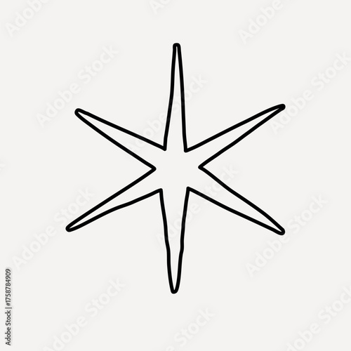 Minimalist black star illustration vector