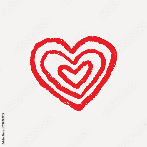 Vibrant red heart illustration, Valentine's Day vector