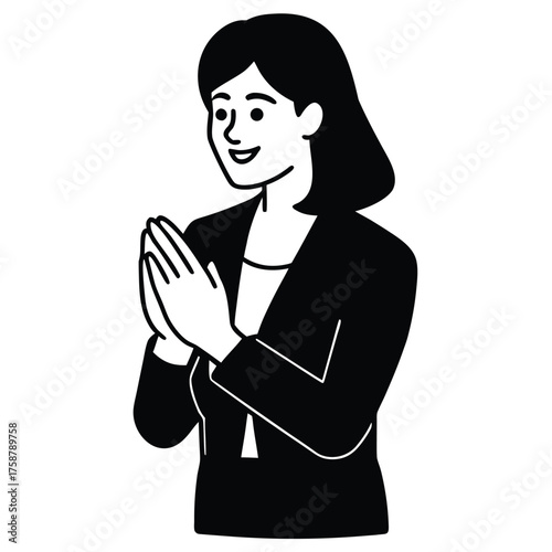 Smiling businesswoman holding pen and folder standing confidently