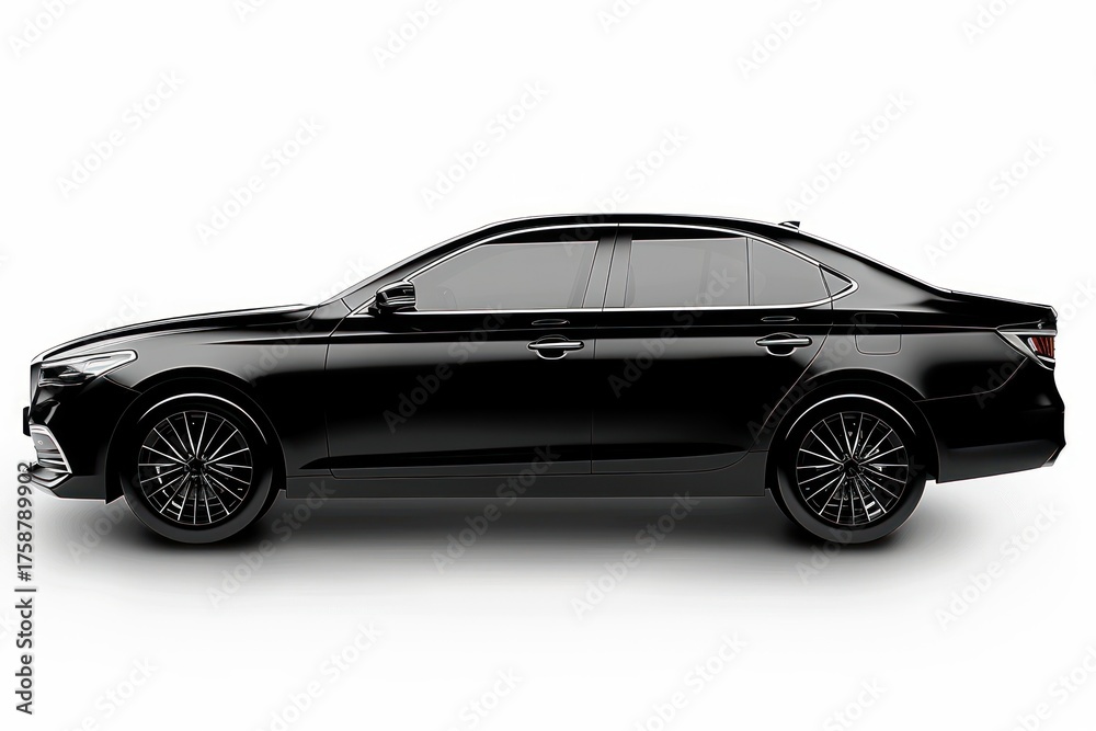 Obraz premium Sleek black luxury sedan profile