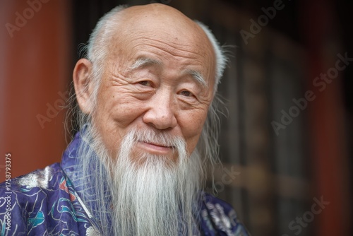 Elderly man with a long whi...