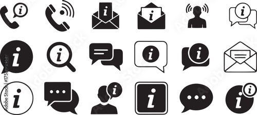 Information icon set.Black pointer information sign Vector