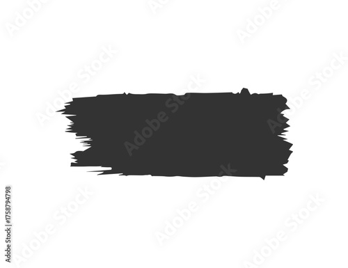 Bold Dark Brush Stroke on White Background for Modern Abstract Design and Art Projects..