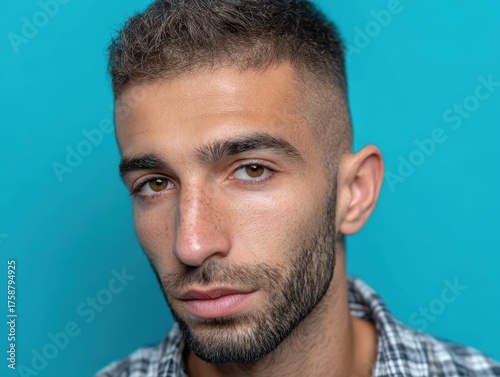 Close-up of a man with shor...