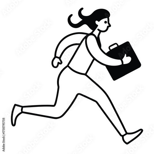 Running man silhouette vector illustration in motion sports fitness competition