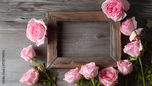 beautiful wooden vintage picture frame fresh pink for mother's day
