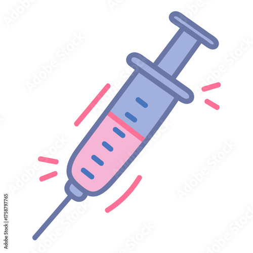 Modern flu shot icon for medical campaigns, reminding everyone to get vaccinated during flu season, healthcare awareness, vaccine injection illustration