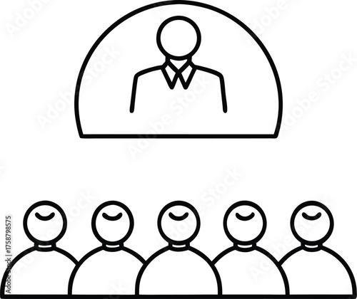 Conference Call Illustration Line Art Transparent Background