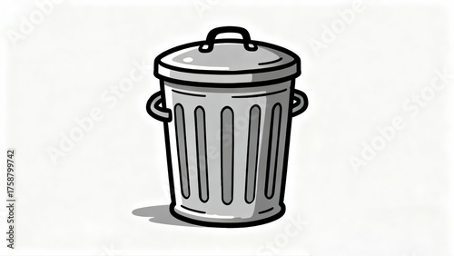 Cartoon Metal Trash Can