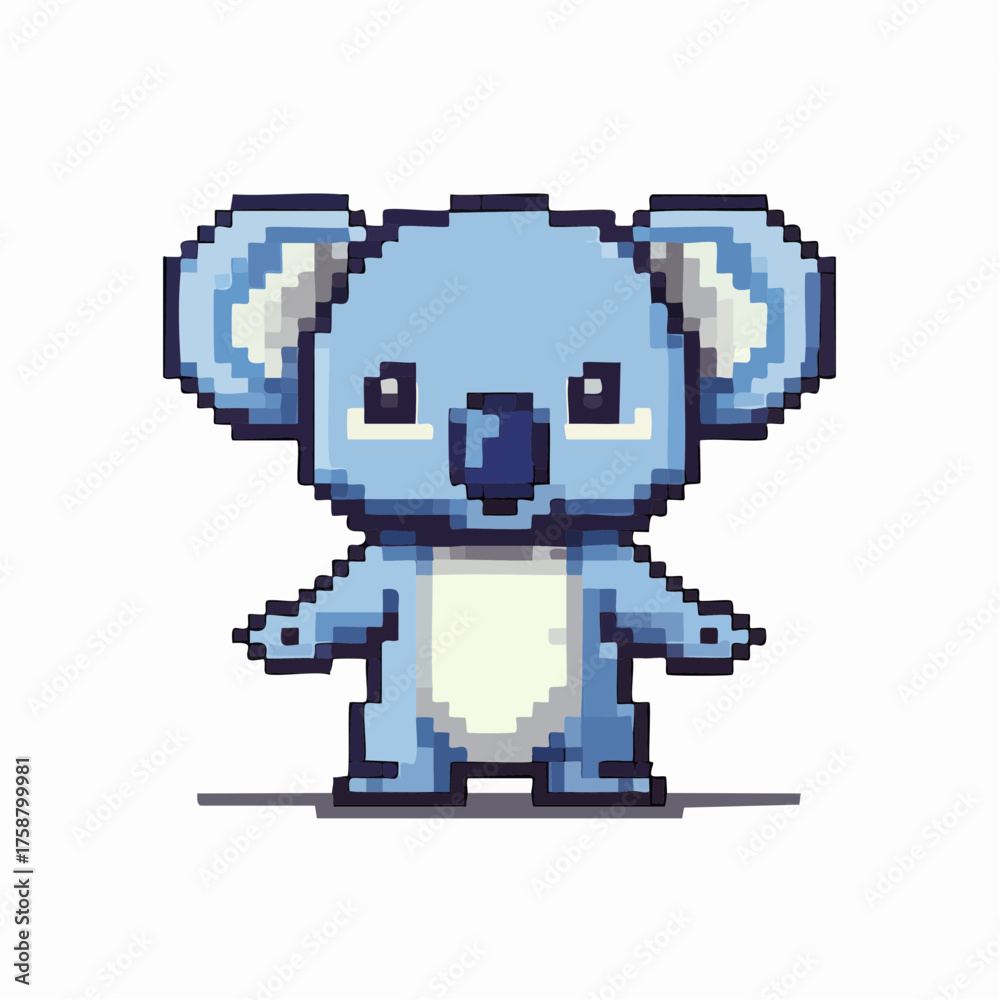 Fototapeta premium Adorable Chibi Koala Character in Pixel Art