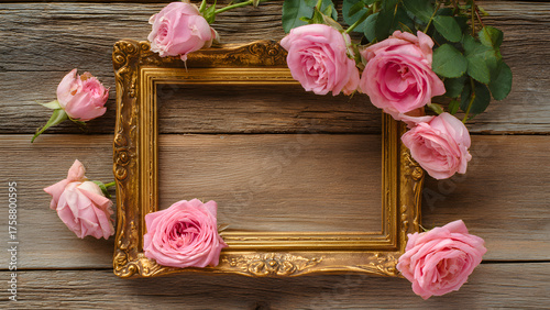 beautiful wooden vintage picture frame fresh pink for mother's day