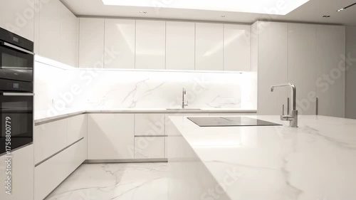 Wallpaper Mural Modern white kitchen interior design with minimalist features Torontodigital.ca