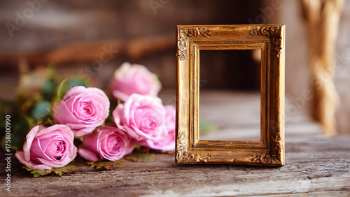 beautiful wooden vintage picture frame fresh pink for mother's day
