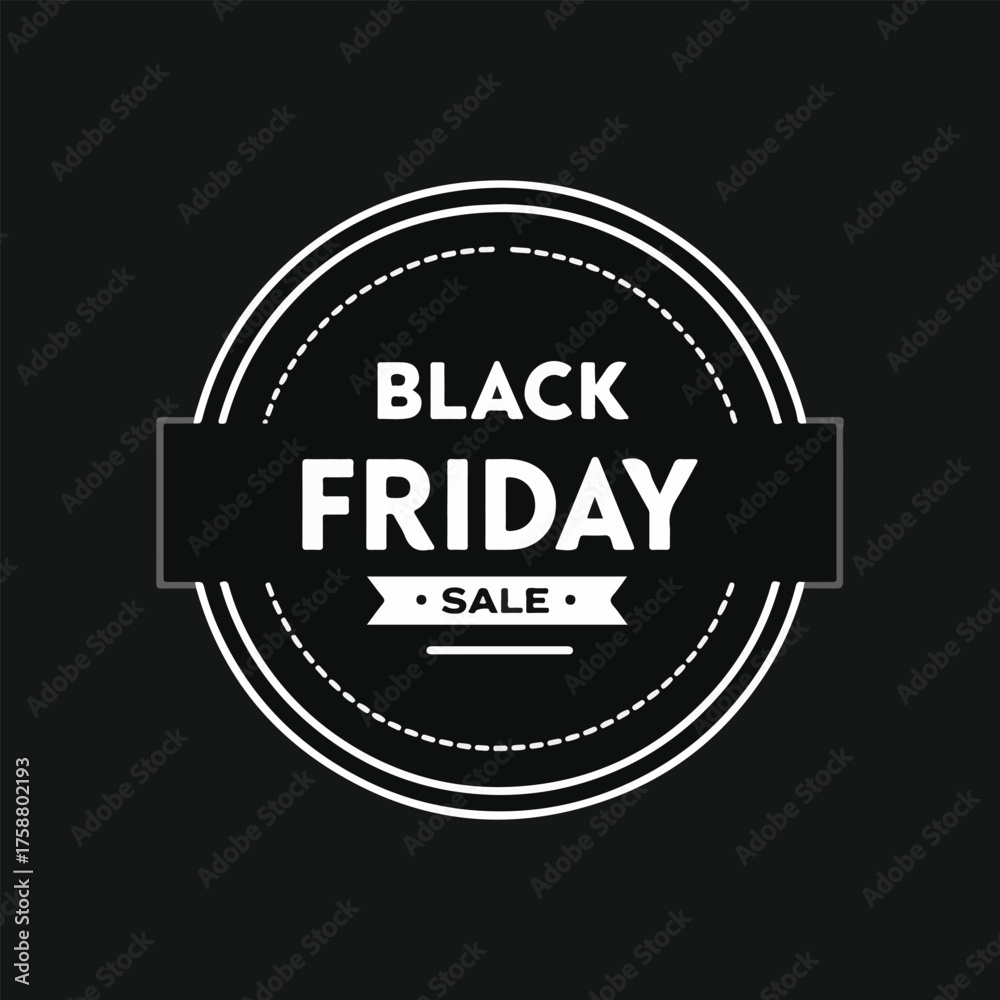 Fototapeta premium Black Friday Vector Set with flat minimal sale badges, neon discount graphics, smart shopper UI components, eco label vectors, countdown stickers, dark mode gifts, and flash sale elements