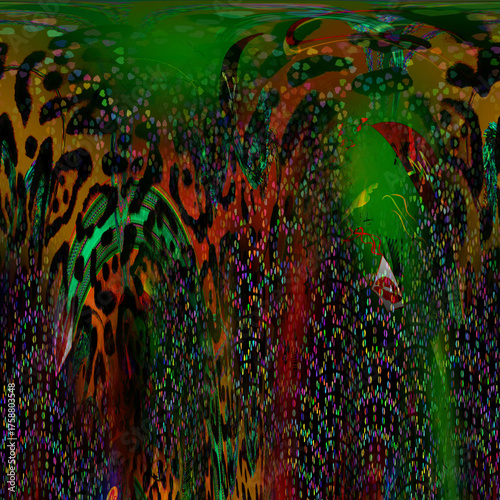 Colorful fashion print leopard designs.Fabric fashion pattern.Wave textile print design,illustration.Fractal colorful pattern.Print pattern illustration.New season fabric print.Textile fashion pattern