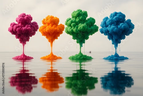 Vibrant Abstract Smoke Art: Colorful Clouds and Patterns in Creative Photography