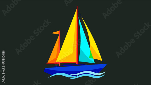 Colorful sailboat illustration a simple vector design perfect for nautical themes and summer vacation graphics