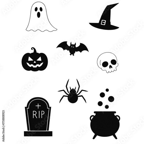 halloween icons set