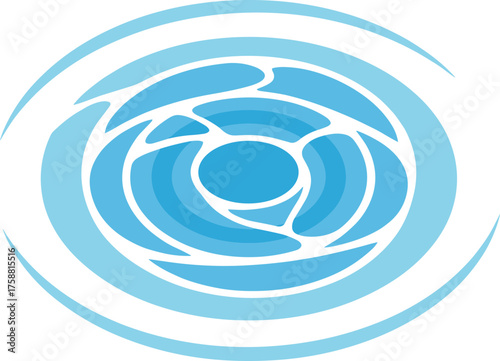 Abstract Water Vortex or Cyclone Vector Logo Icon