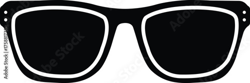 Sunglasses Silhouette. Black and White Icon Design Elements on Isolated White Background