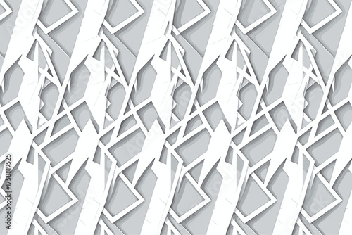 vector background, unusual seamless pattern with  black, white and gray elements, geometric design, vector illustration