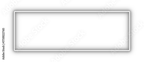 glowing white neon light rectangle with sparkle effect on transparent background