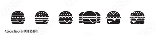Berger filled web icons set, Simple set of berger icons, chess Berger design, vector illustration eps 10.