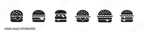 Berger icon sets, food order Icon, berger filled web vector illustration eps 10.