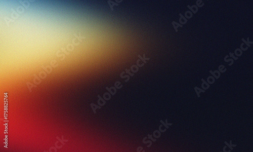 Red orange yellow blue gradient with grain texture