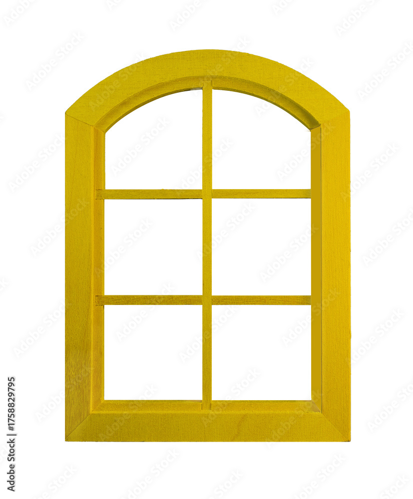 Obraz premium A wooden window frame isolated on a white background