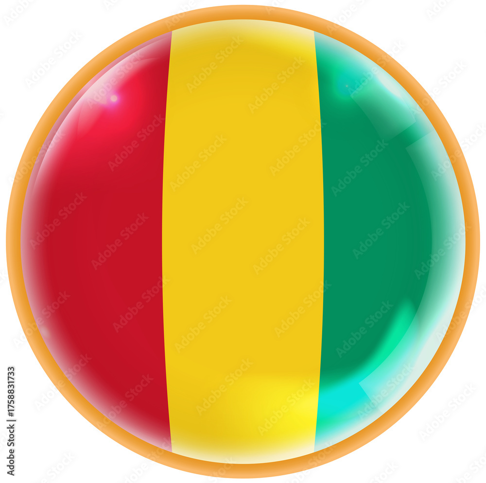 Fototapeta premium guinea flag button