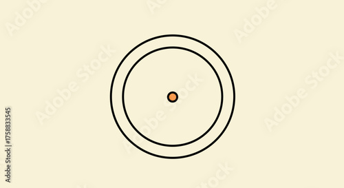 Minimalist Circular Design with Central Orange Dot on Cream Background Creates Visual Focus