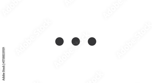 Minimalistic three dots icon on white background for web design and application
